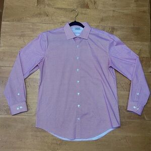 Reaction Kenneth Cole Slim Fit Men’s Large Maroon Button Up Dress Shirt Casual